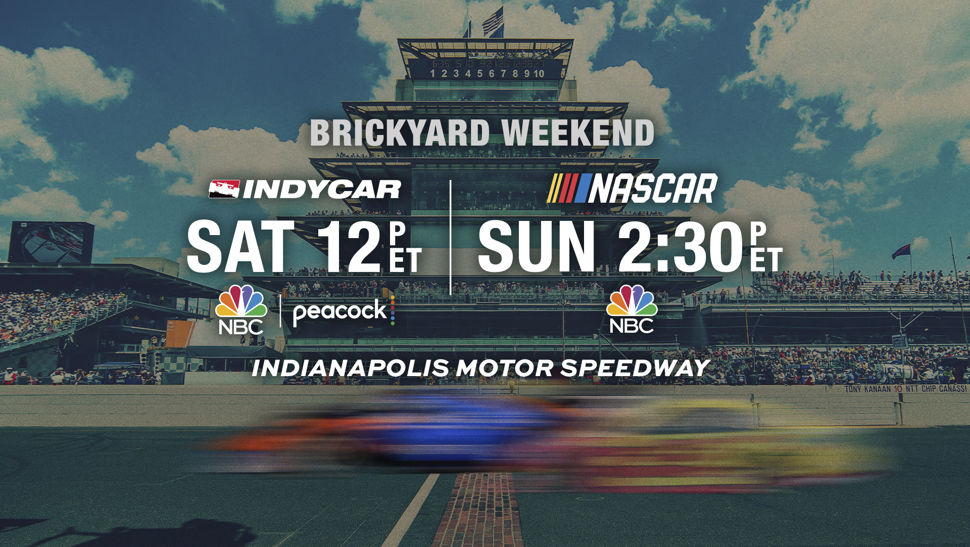 NASCAR-INDYCAR CROSSOVER WEEKEND AT INDIANAPOLIS MOTOR SPEEDWAY PRESENTED SATURDAY AND SUNDAY ACROSS NBC, PEACOCK and USA NETWORK