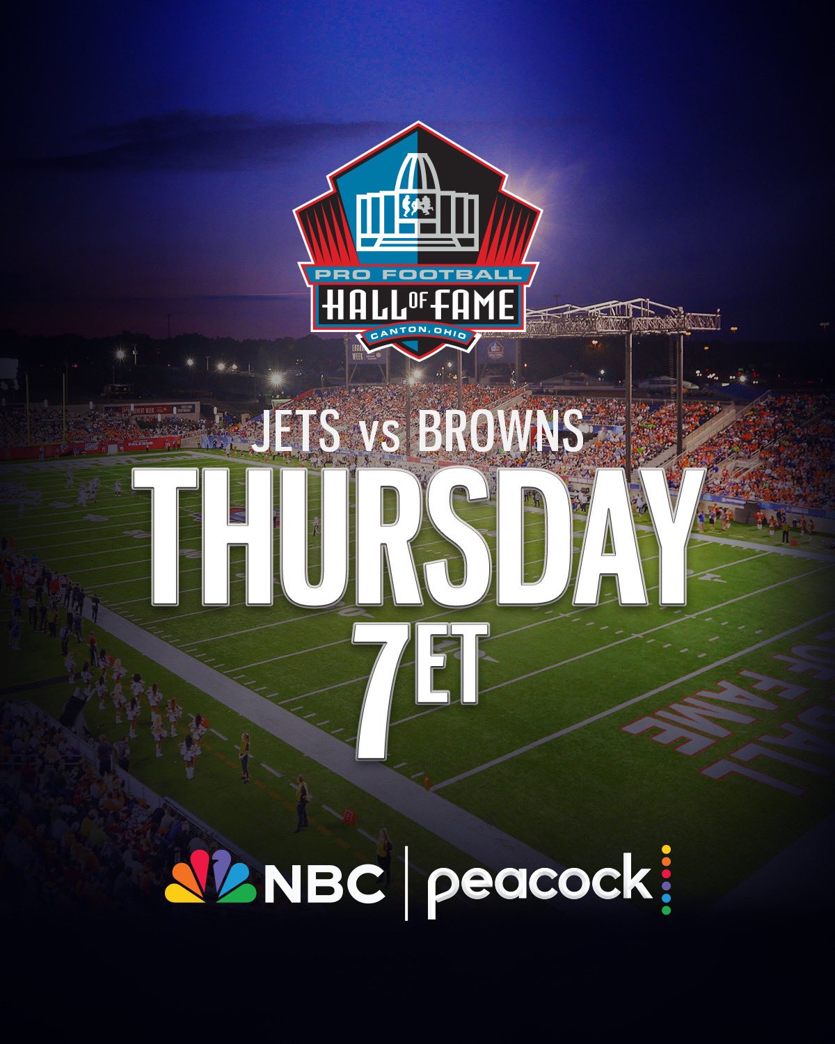 NEW YORK JETS FACE CLEVELAND BROWNS IN 2023 HALL OF FAME GAME THIS  THURSDAY, AUG. 3 ON NBC & PEACOCK - NBC Sports PressboxNBC Sports Pressbox